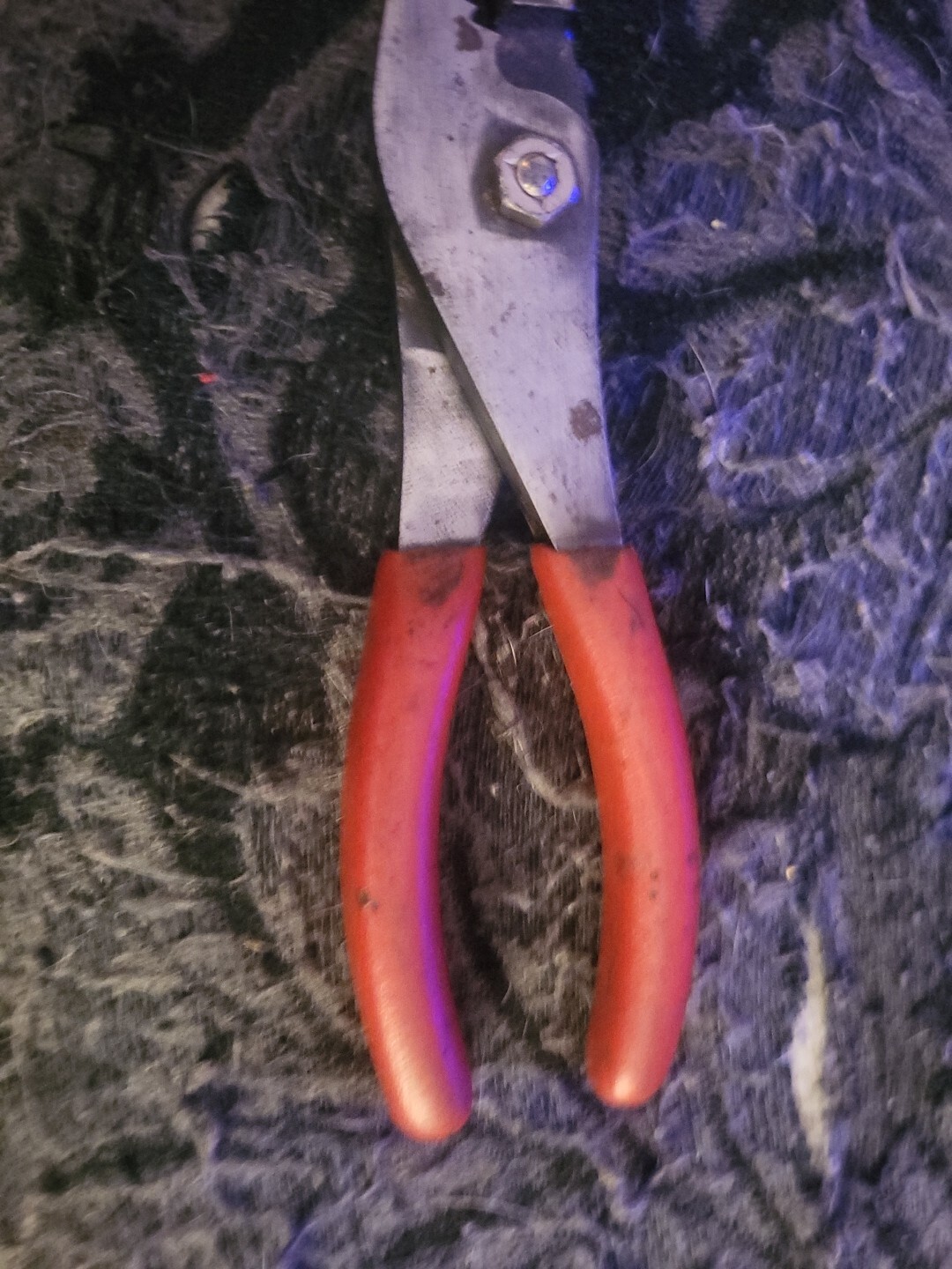 Snap on 47ACP Slip Joint Pliers Soft Grip Long Nose 7.5″ Red USA