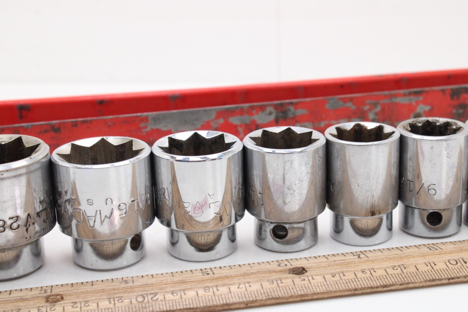 Mac Tools V128-V328 3/8″ – 7/8″ 1″ 1/2 Drive 8 Point SAE Chrome Socket Set