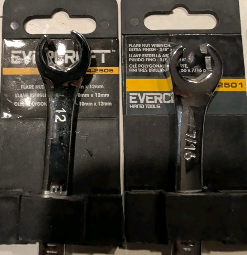 Napa Evercraft 3 PC Flair Nut Wrenches 10mmx12mm 11/16×5/8 3/8×7/16