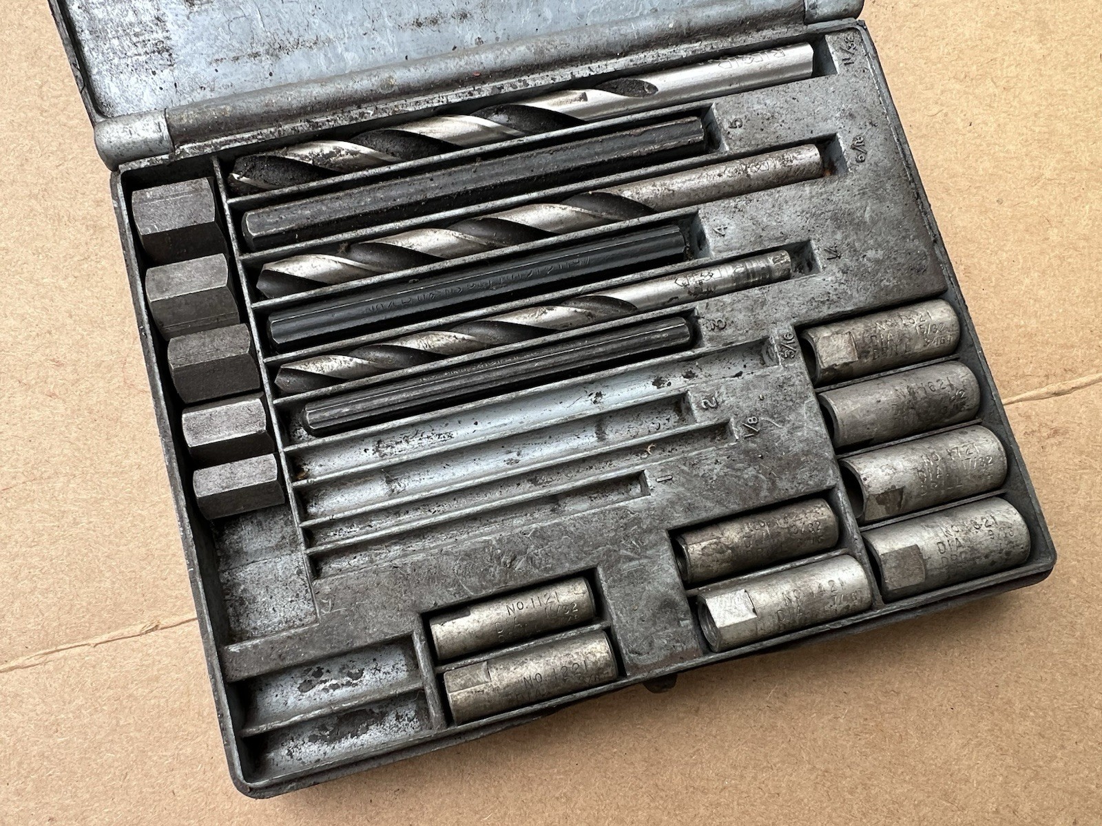🇺🇸Vintage Blue-Point Supreme Snap-on Screw Extractor Set No.1020 INCOMPLETE