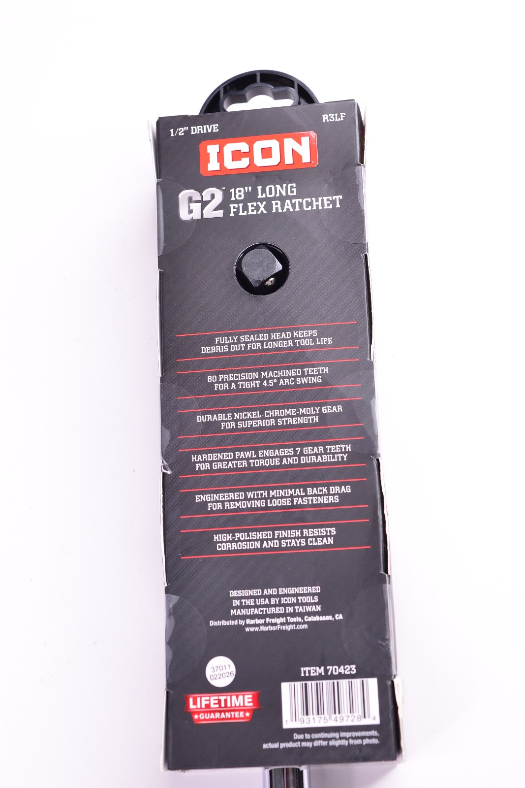 New ICON G2 Series 1/2″ Drive R3LF FLEX Ratchet Long Handle 18 Inches Long 70423