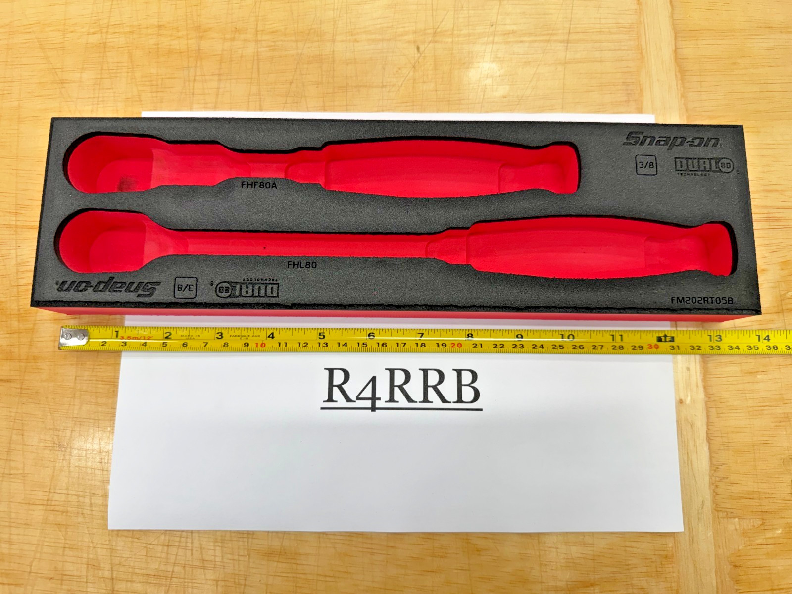 Snap-on Tools RED Foam Holder ONLY for 2pc 3/8″ Drive Ratchets FM202RT05BR