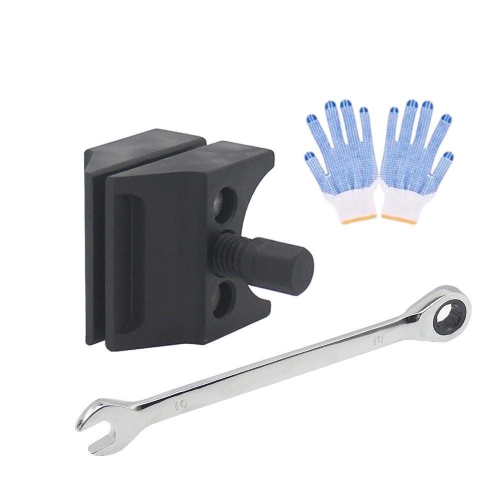 Automotive Suspension Expander Separator Tool with Dual Head Wrench and Gloves
