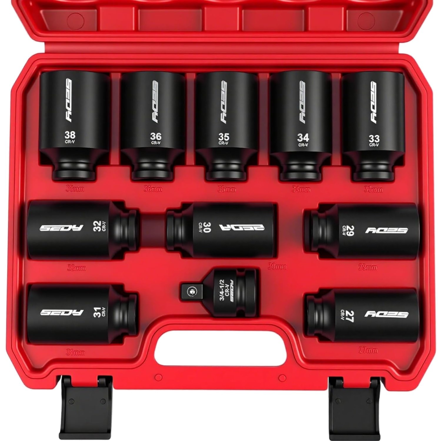 1/2 Drive Deep Impact Socket Set: 11-Piece Metric Size Wheel Axle Nut Wrench …