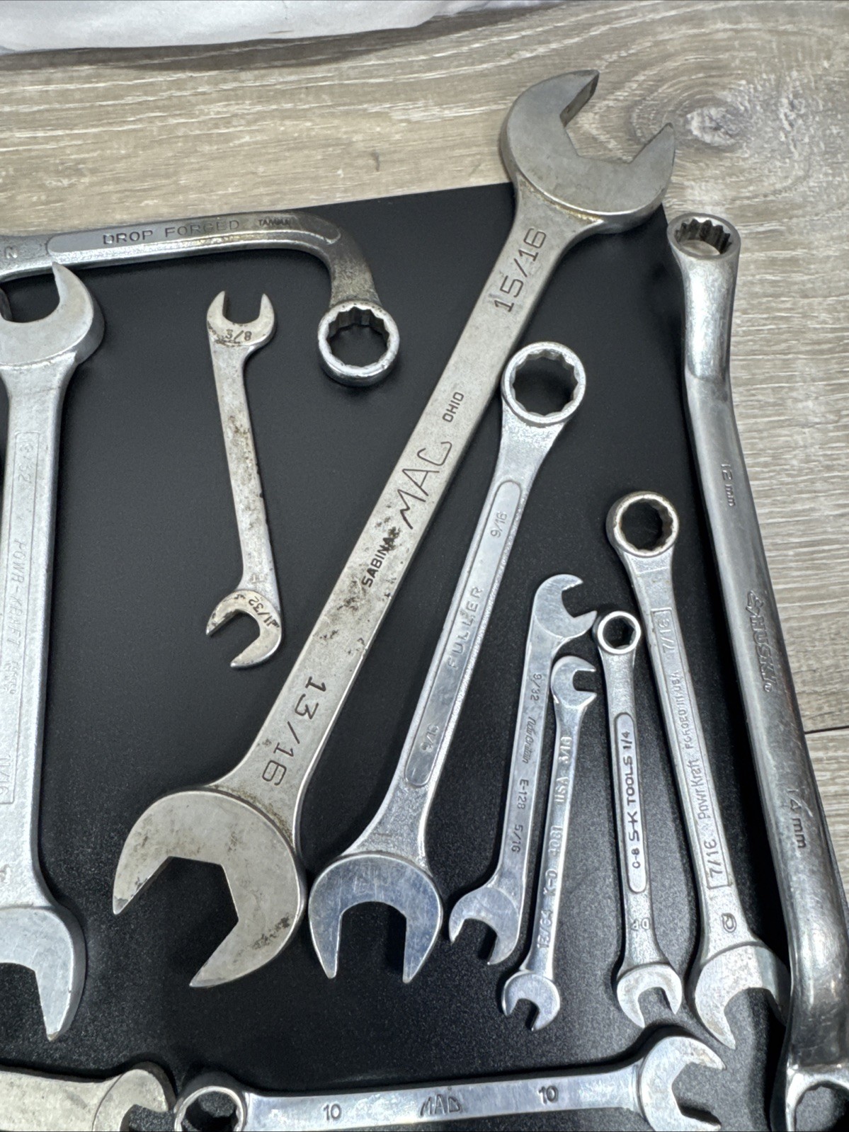 Vintage Lot of 33 Assorted Wrenches Tools Craftsman, Mac, Dunlap,Powr-Kraft,More