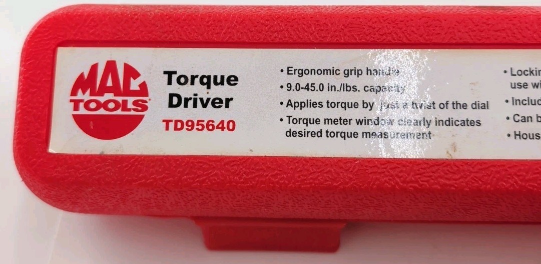 Mac Tools TD95640 1/4″ Drive Torque Screwdriver Set 10-50 In-Lbs Case TD95460
