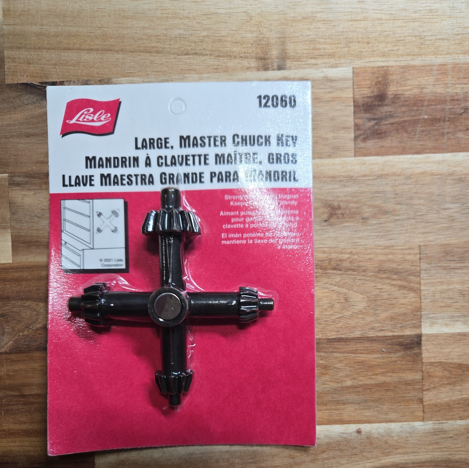 Lisle 12060 Large Master Magnetic Chuck Key with 4 Sizes