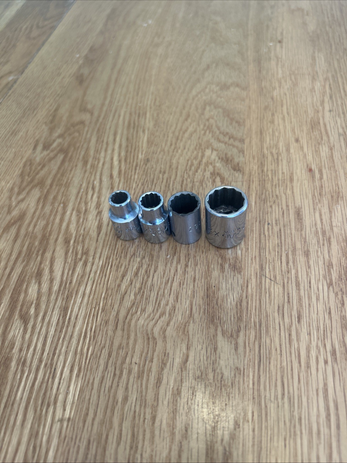 MAC – Lot Of 4 Shallow Sockets,3/8” Drive,12pt (5/16”, 3/8”, 1/2” & 5/8”) USA