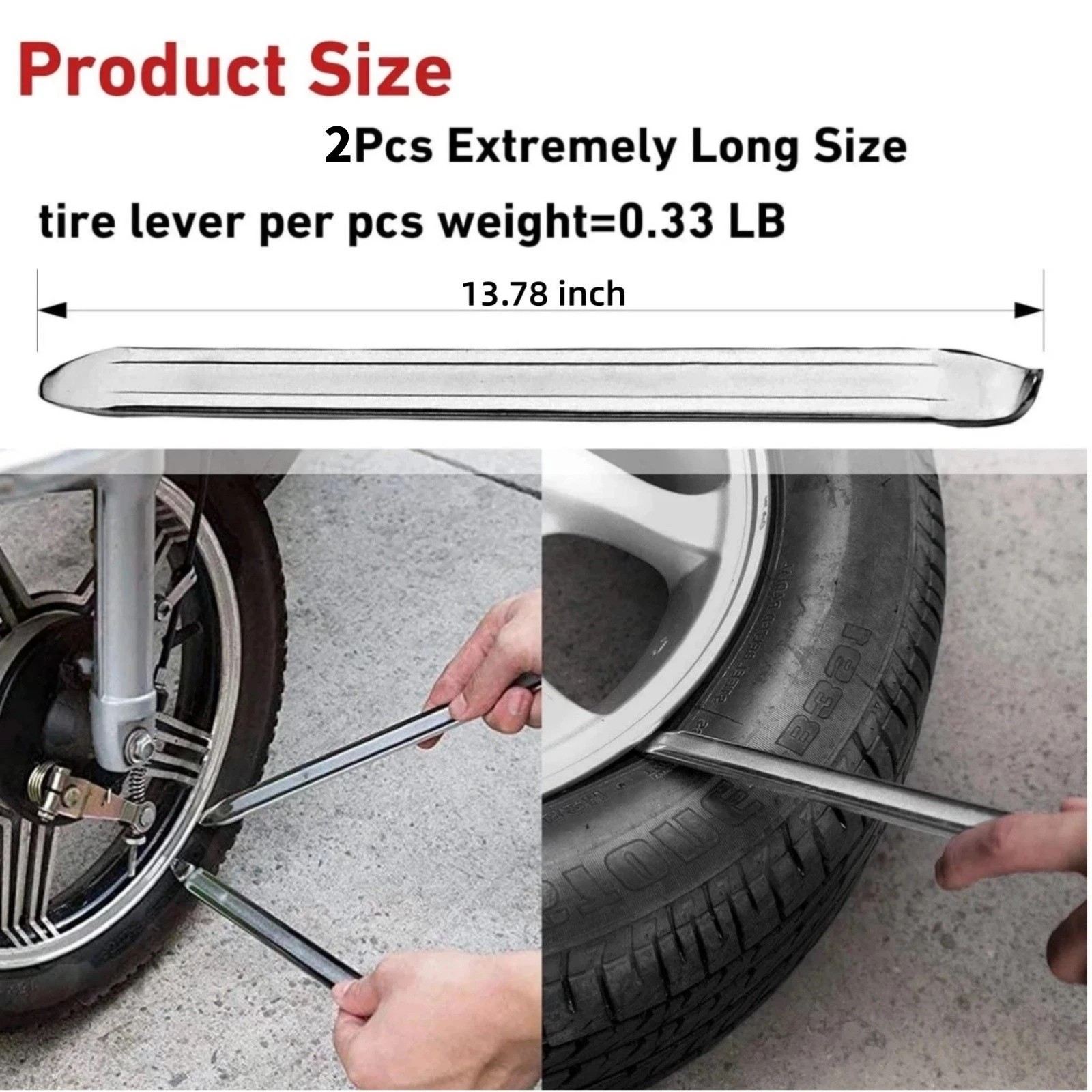 2PCS Tire Spoon Irons Lever Changing Repair Tools Kit Motorcycle Car Truck Bike.