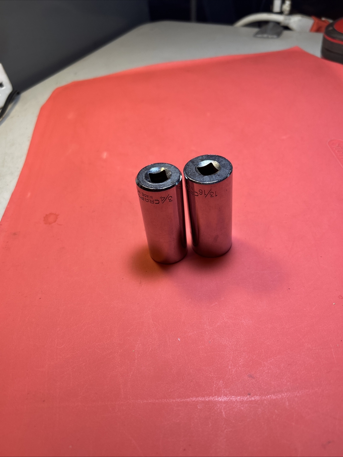 Craftsman – Lot Of 2 Deep Sockets,3/8″ Drive, (-EE- Series) 3/4” & 13/16” USA