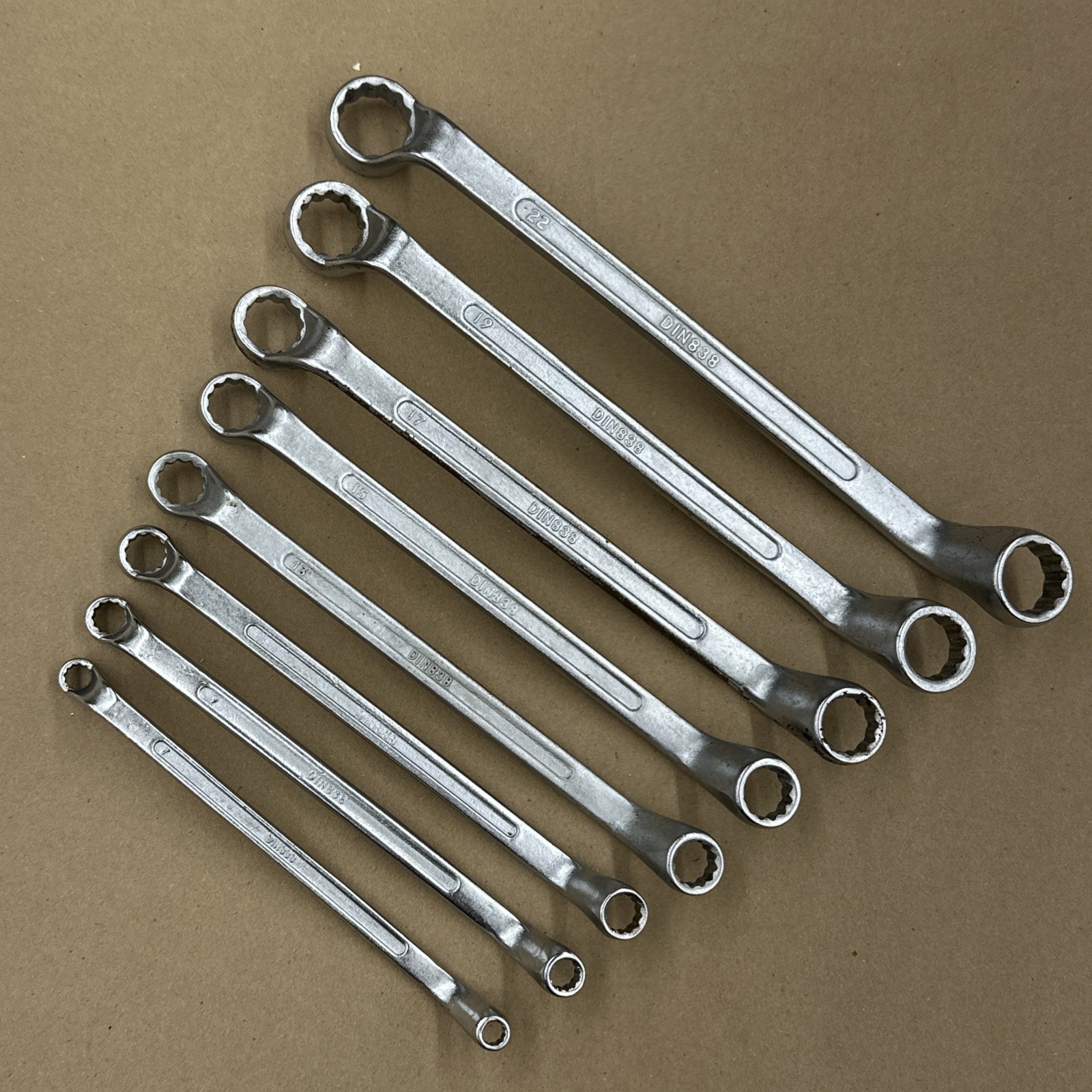 DIN 838 – 8 Piece Metric Offset Double Box Wrench Set 6mm-22mm Germany