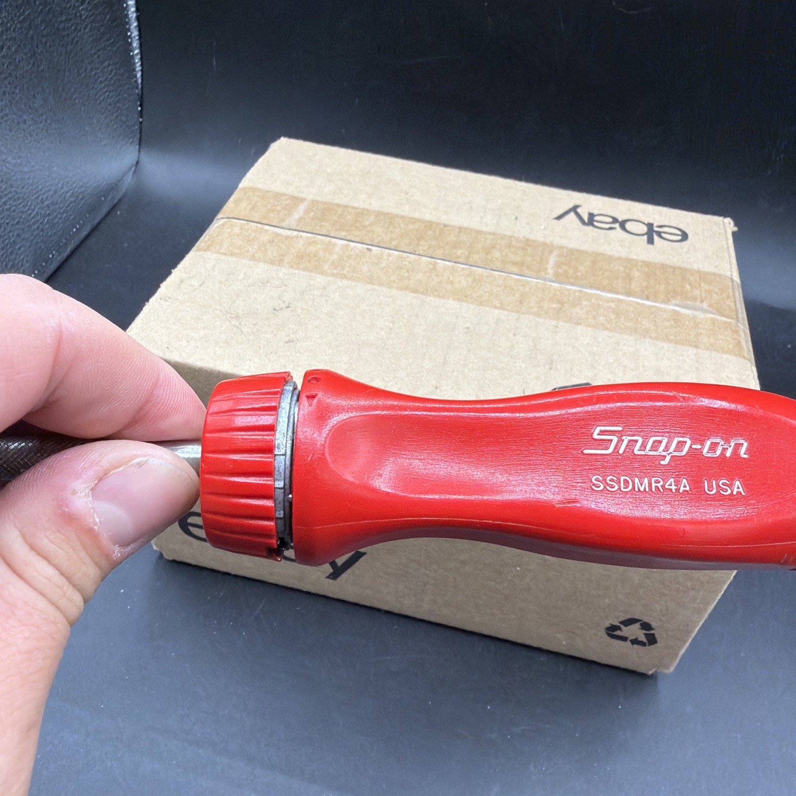 Snap On Tools SSDMR4A USA Ratcheting Screwdriver Red With One Bit