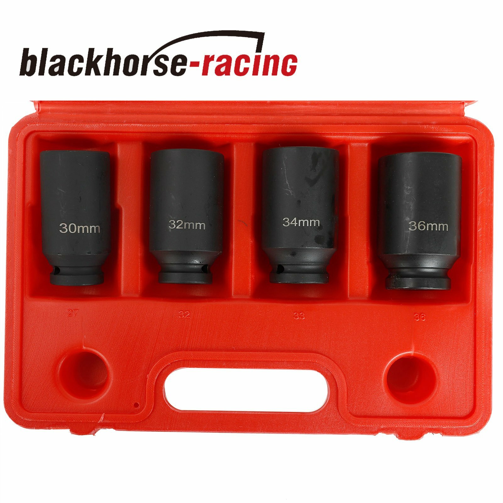 4Pcs 1/2″ Drive Spindle Axle Nut Socket Set 12 Point 30mm 32mm 34mm 36mm