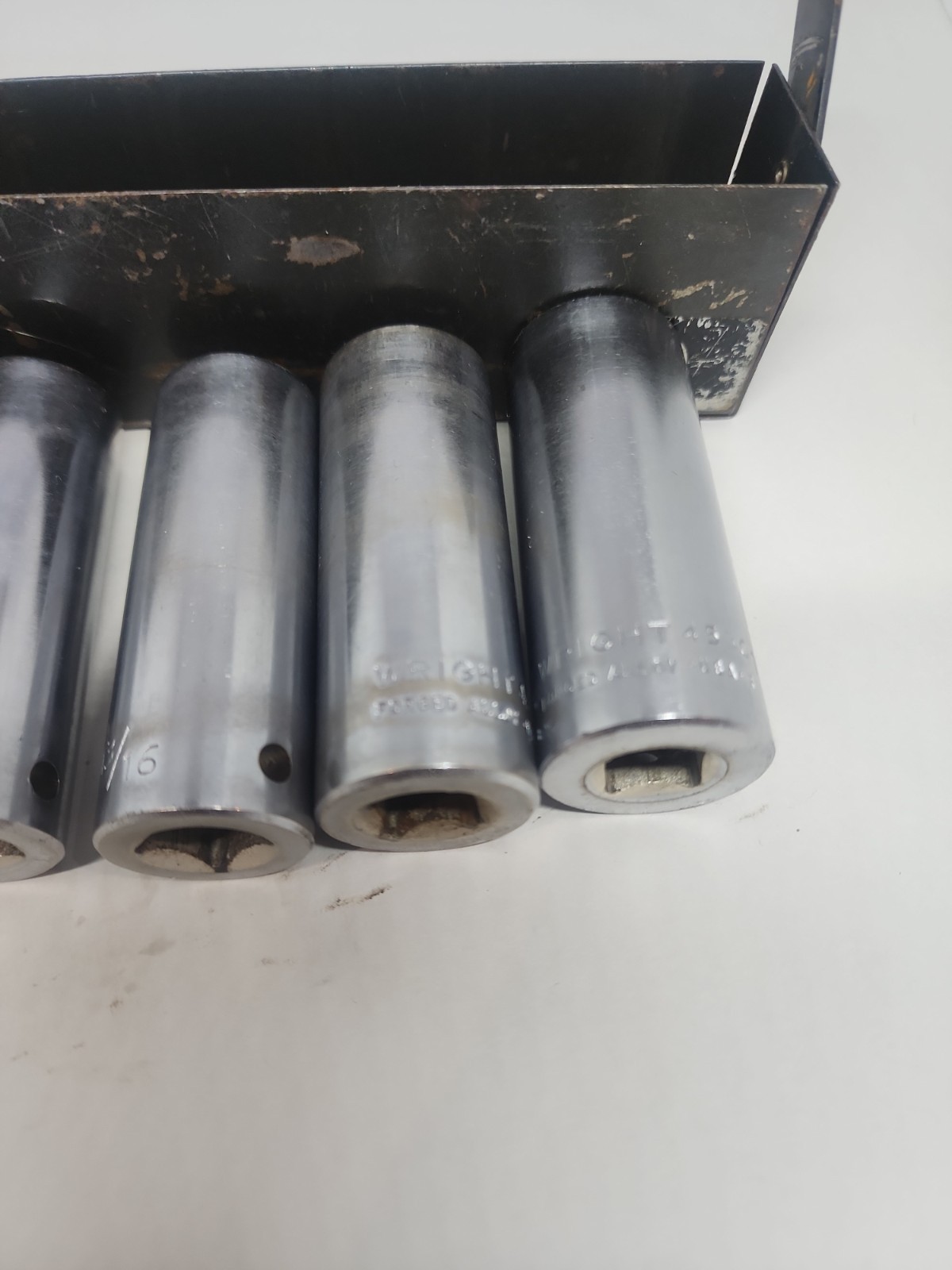 Vtg Wright Tool Deep Well Seoket Set 6pt 3/8″dr 15/16″ – 1-2″ No 9/16″ Socket