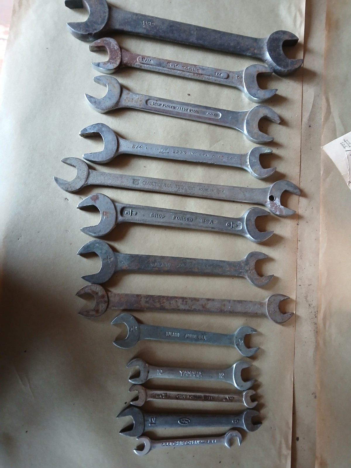 Lot of 13 Open End wrenches Yamaha sk billings otc usa mechanics tools