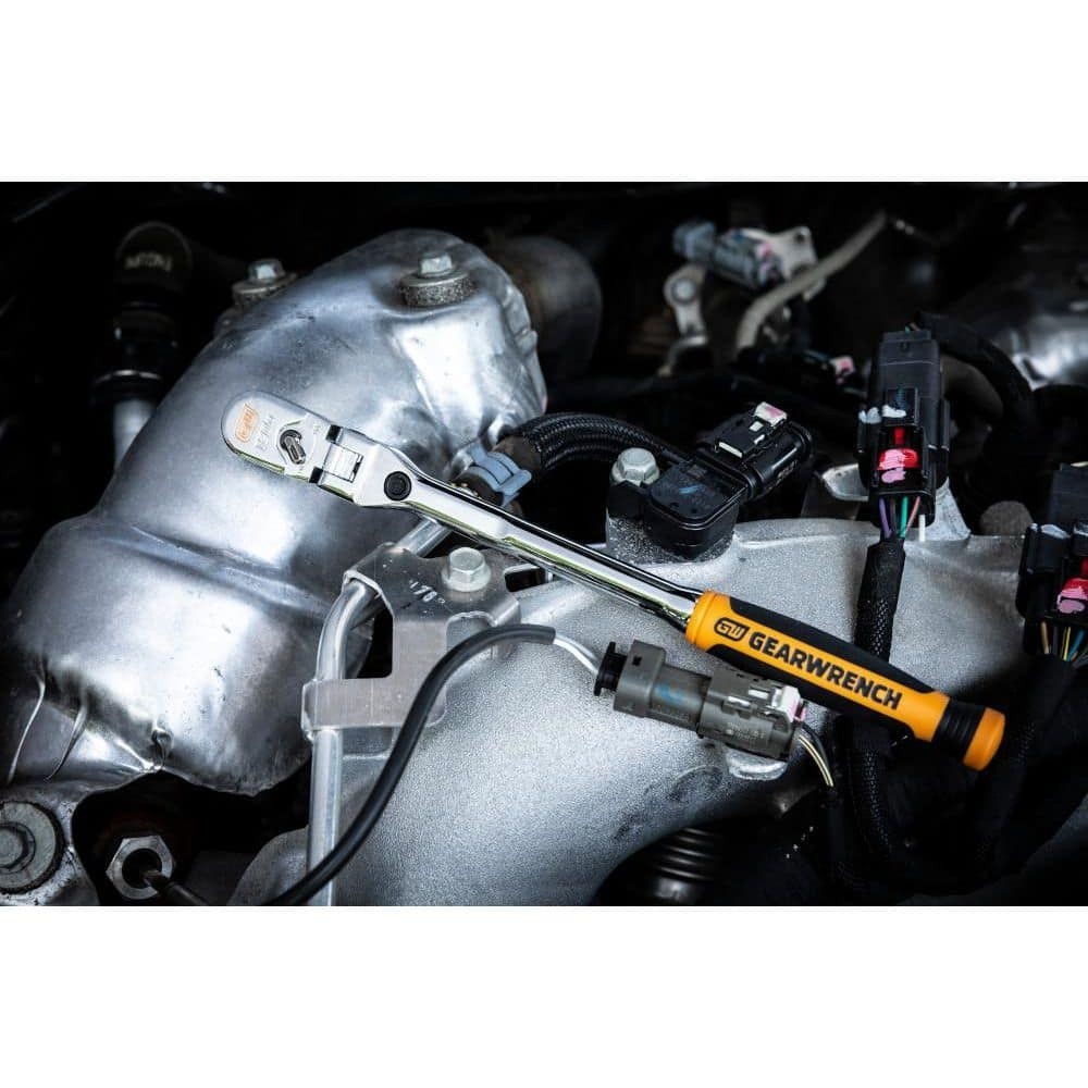 1/4 In. Drive 120XP Dual Material Handle Locking Flex Head Ratchet 9 In.