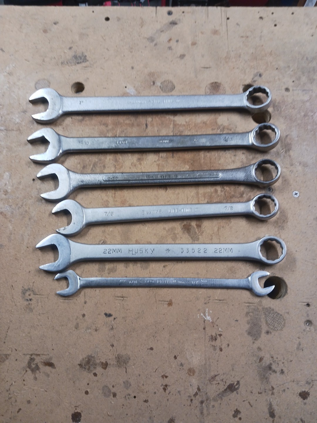 Lot of 6 USA Wrenches, Billings, Bonney, S-K, Husky,& Proto, Used
