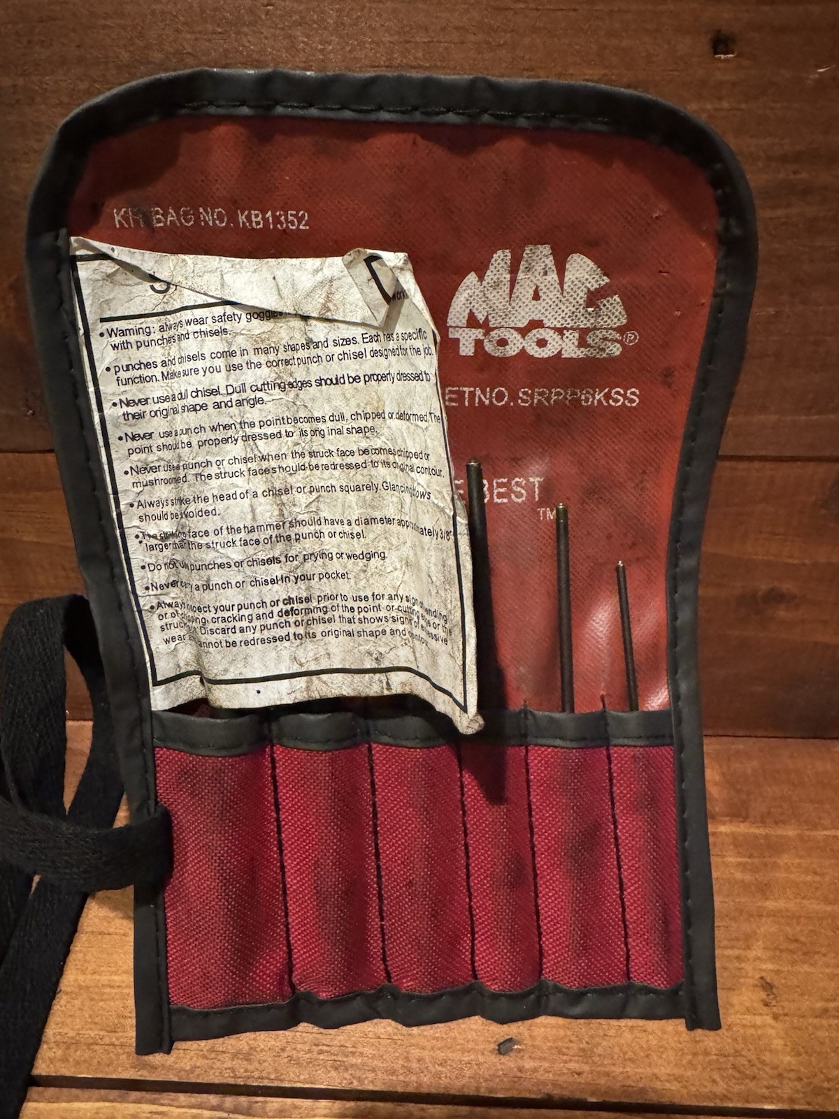 Mac Tools SRPP6KSS 6-Piece Roll Pin Punch Set EUC