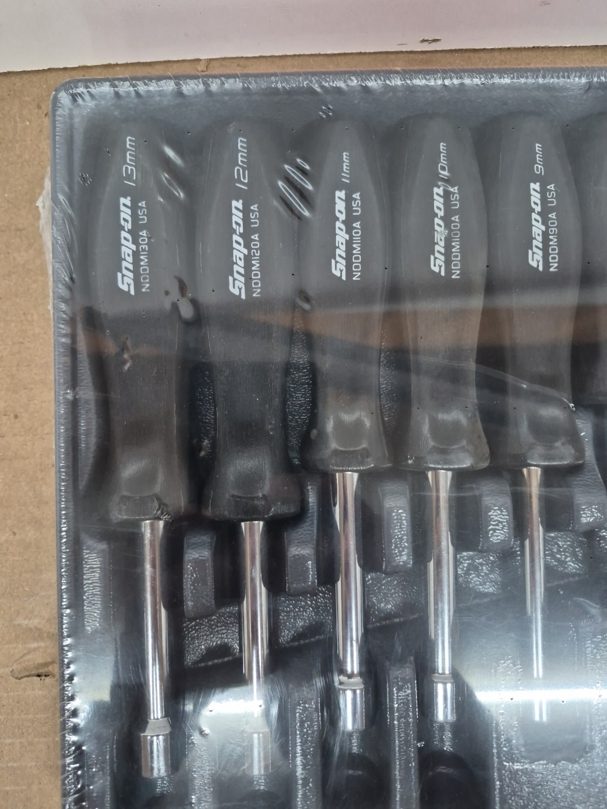Snap On Tools USA NDDM900A Metric Black Hard Handle Nut Driver 9 Pc Set NEW