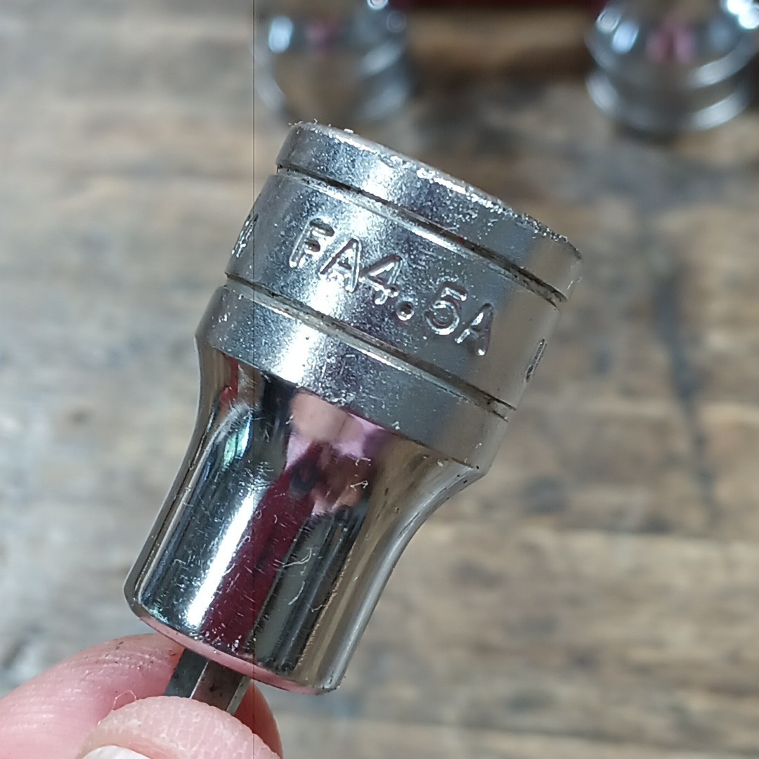 Snap-On Hex Bit Sockets 3/8 Drive FA4A FA4.5A FA5A FA6A FA7A FA8A FA10 Metal Cas