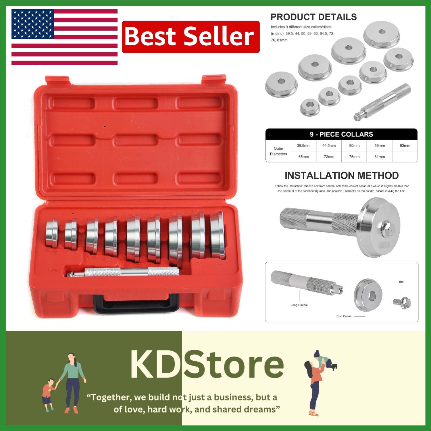 Comprehensive Bearing Race Installation Tool Set – Fits Most Standard Sizes