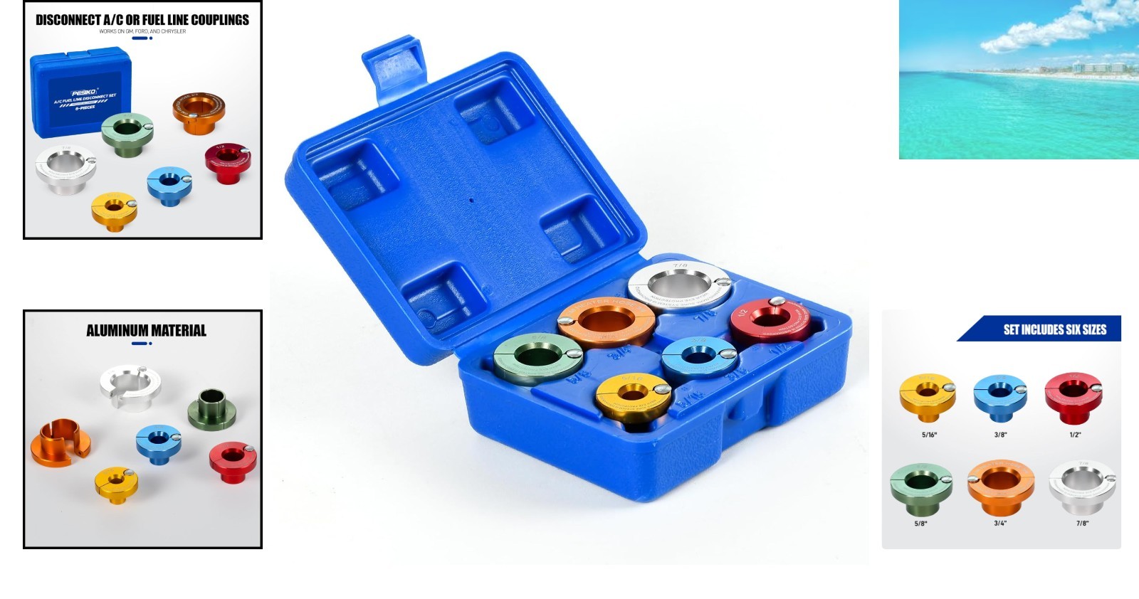 Durable 6-Piece Aluminum Disconnect Tool Kit for AC & Fuel Lines – Easy Access
