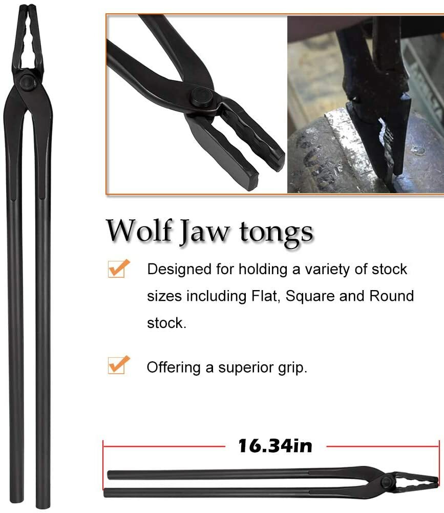 Blacksmith Tongs Tools Set For Anvil, Knife Making Set Vise Anvil Forge Tool