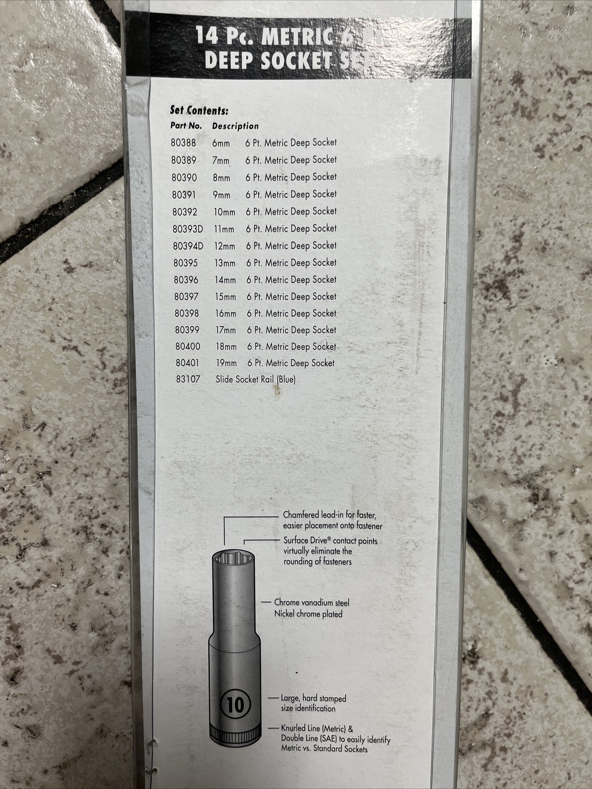GearWrench New 14 Piece 3/8″ Drive 6 Point Deep Metric Socket Set 6mm – 19mm