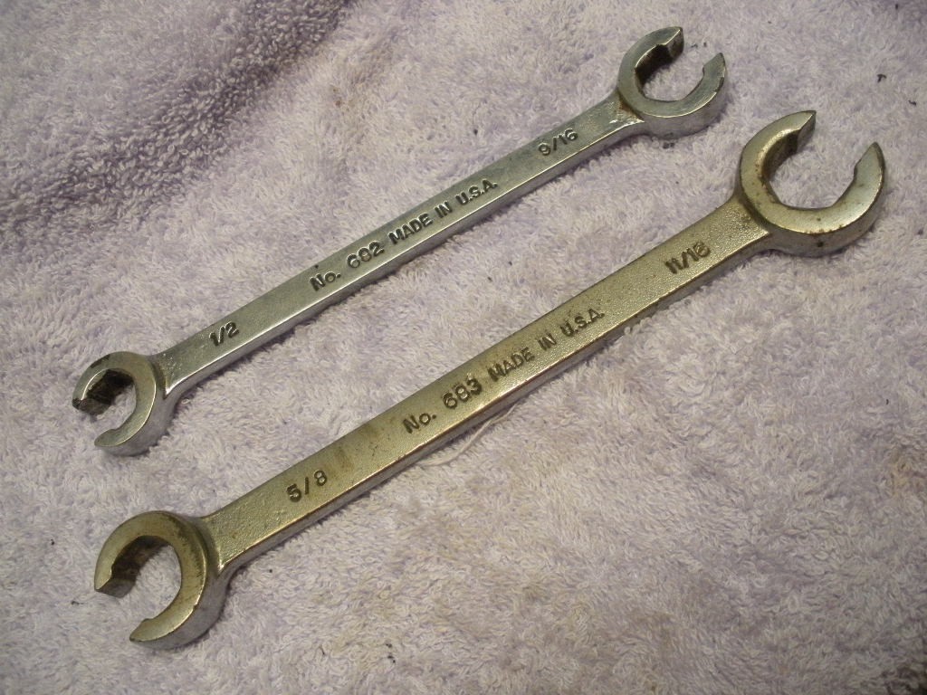Vintage Cal-Van 2 Piece Combo Line Flare Nut Wrench SAE Set 1/2″-11/16″ USA