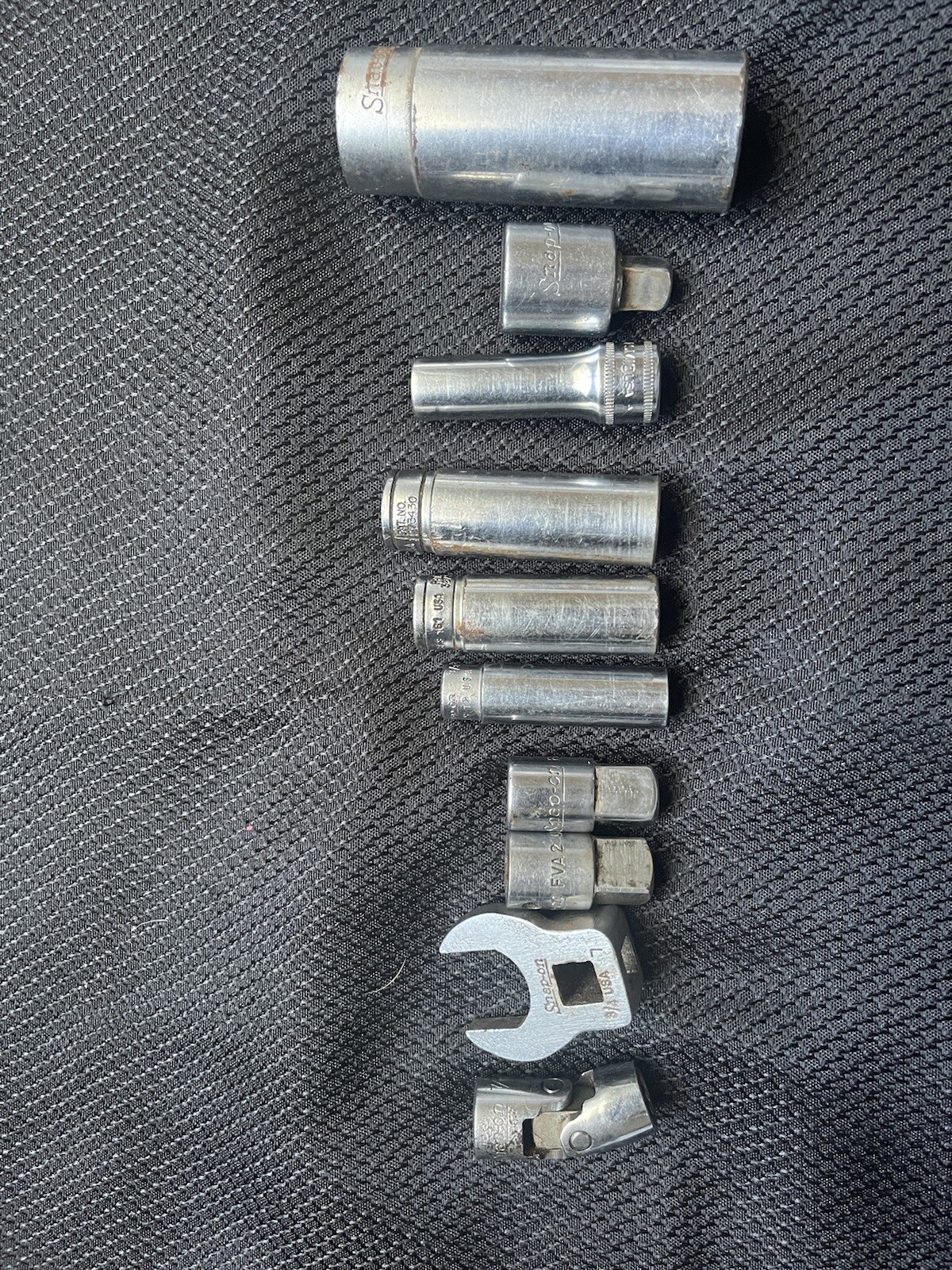 Lot of 10 Snap on Sockets, Open Wrench. FVU FVA MVS SFS SFSM SVS SVA *READ*