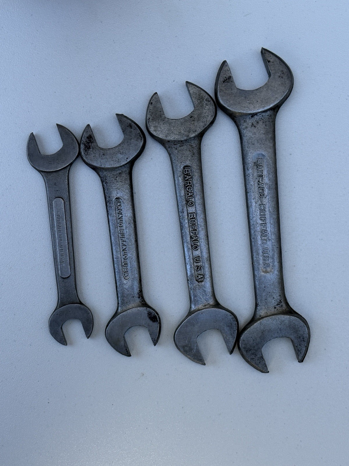 Vintage Barcalo Buffalo USA Drop Forged Open End Wrenches Lot of 4 7/8 3/4 19/32