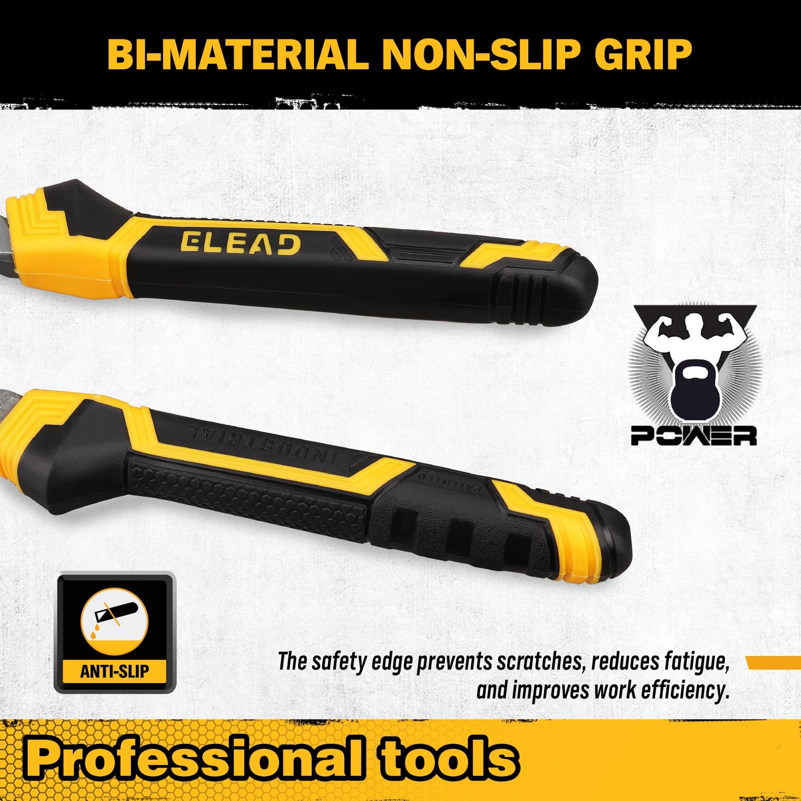 ELEAD Adjustable Oil Filter Wrench Set – 9″ & 12″ 2-Piece Set, Black & Yellow