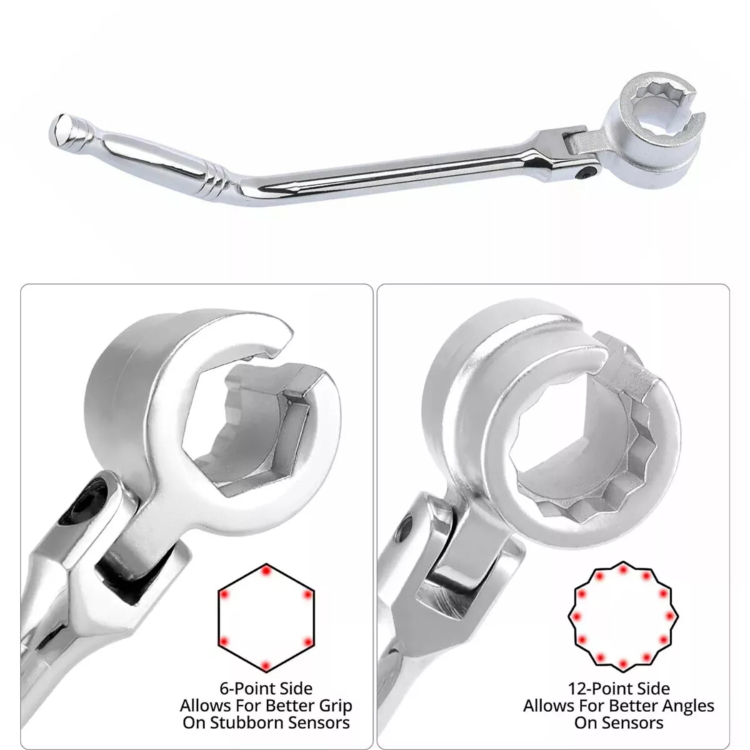 7/8″ 02 O2 Oxygen Sensor Wrench Flexible Head Remover Installing Tool 6pt & 12pt