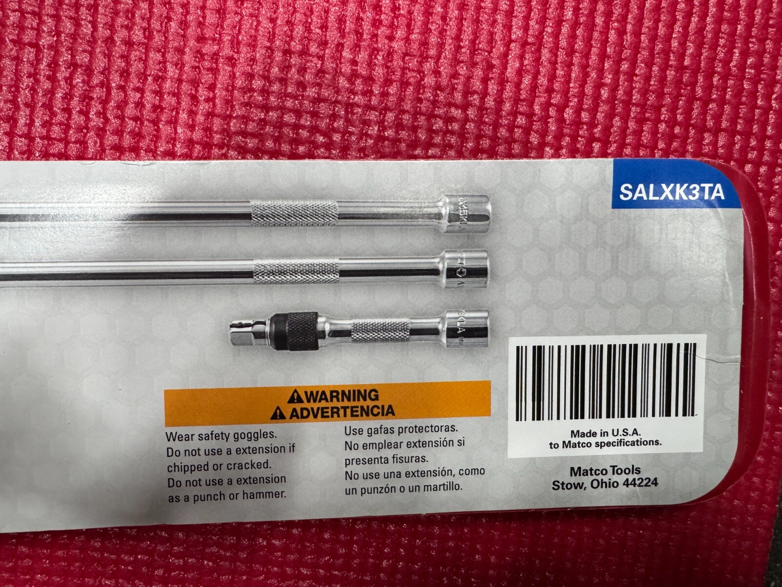 Matco 1/4″ Drive 3-Pc Locking Chrome Extension Set SALXK3TA