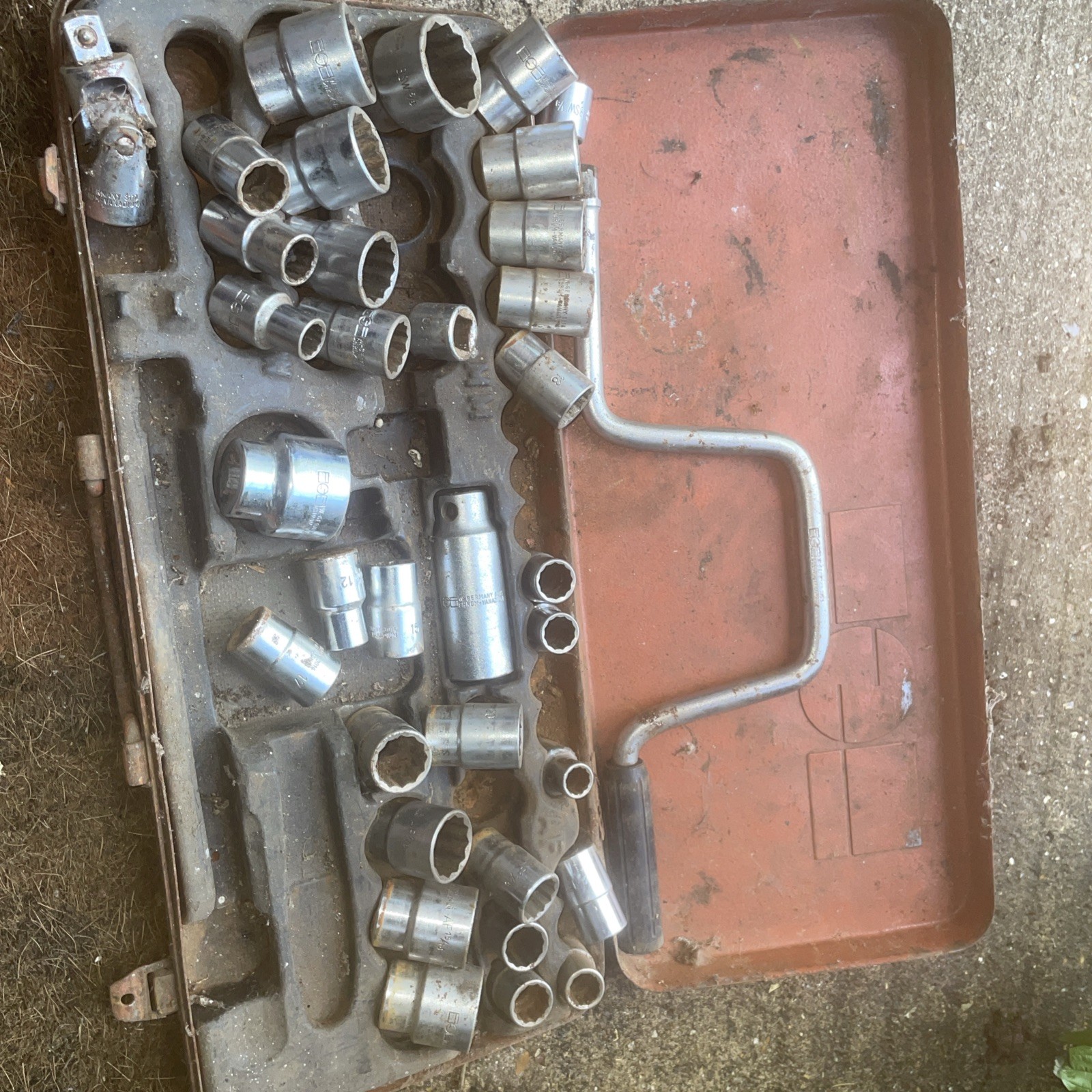 W Germany Socket Set 1/2″ Drive Vintage Tools incomplete30 pieces