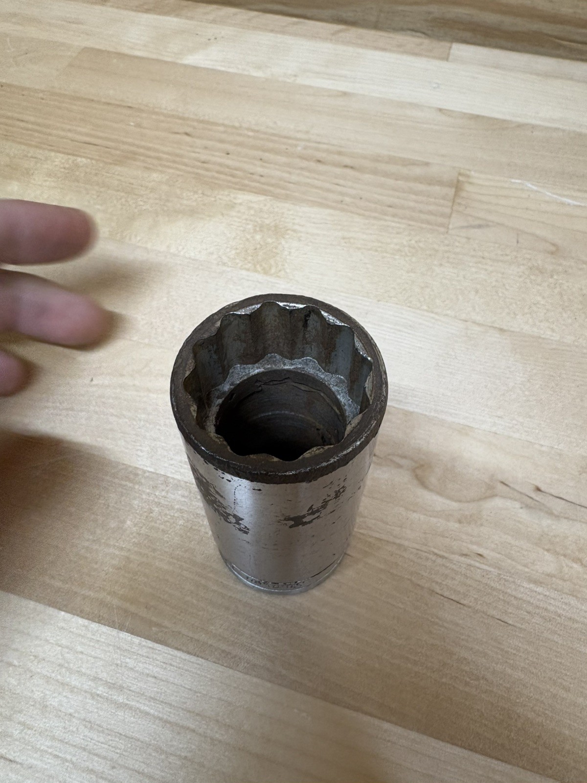 SNAP-ON TOOLS No. S-381 SAE Chrome 12pt Deep Flank Drive Socket 1-3/16″ U.S.A.