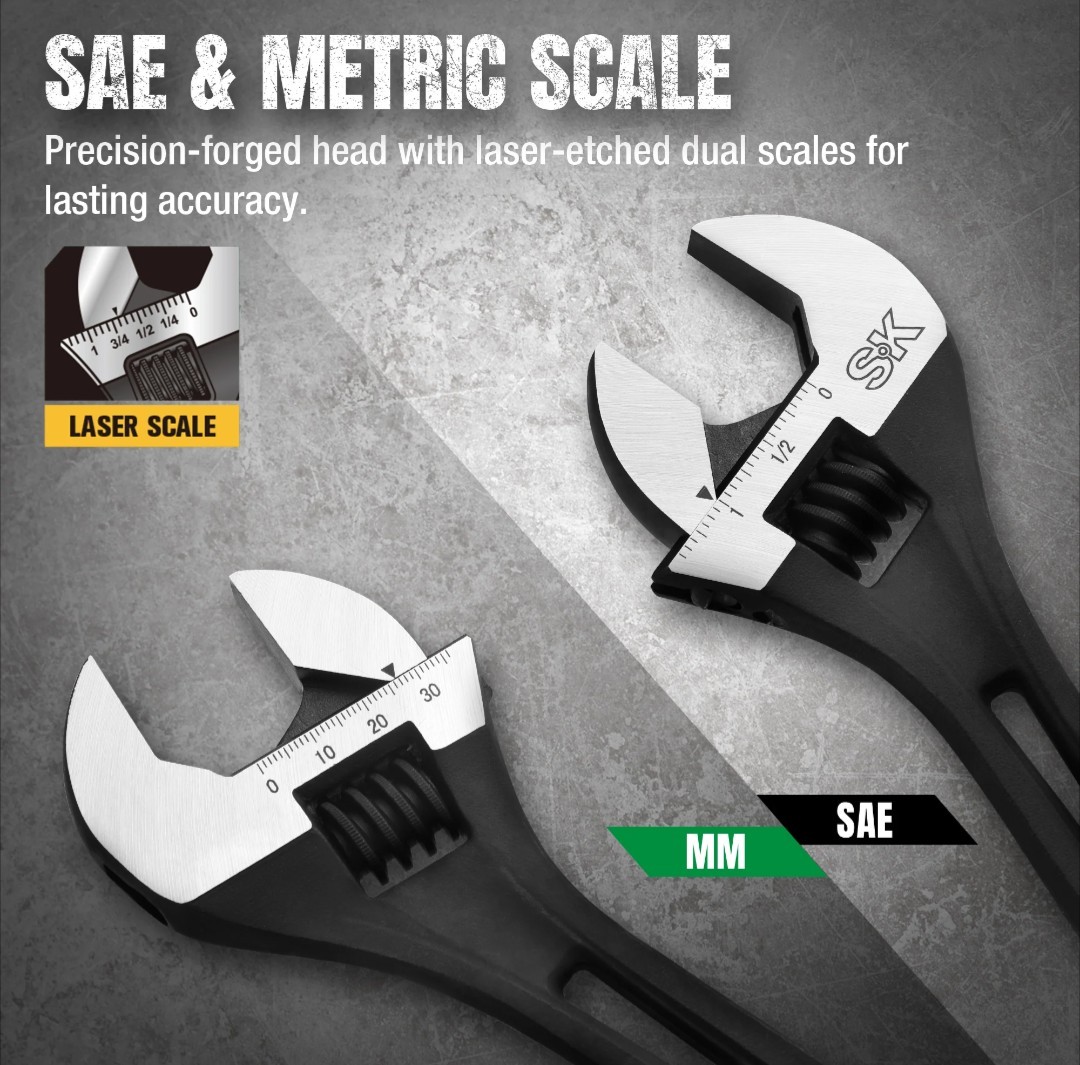 SK Professional Tools 10″ EFFICIENT Adjustable Wrench New LIFETIME WARRANTY