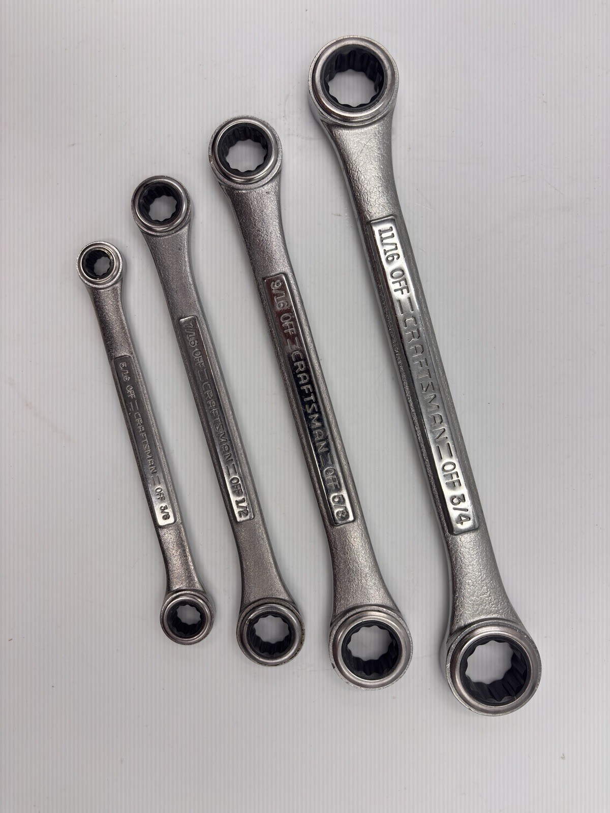 Craftsman Double Box End Ratcheting Wrench Set VA 42593 Vintage Made In USA