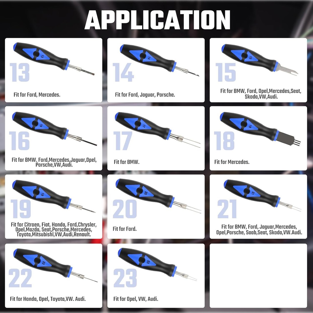 Professional 23pc Set Terminal Remover Tools Pin Release Dashboard Extractor