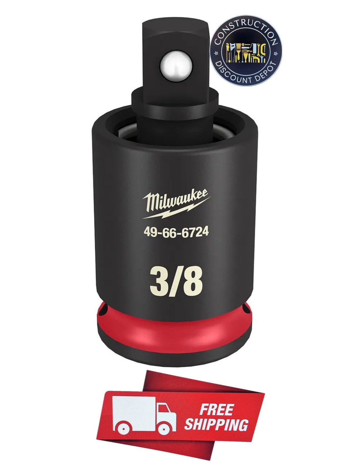 Milwaukee 49-66-6724 SHOCKWAVE Impact Duty Socket 3/8 Drive Univ Joint