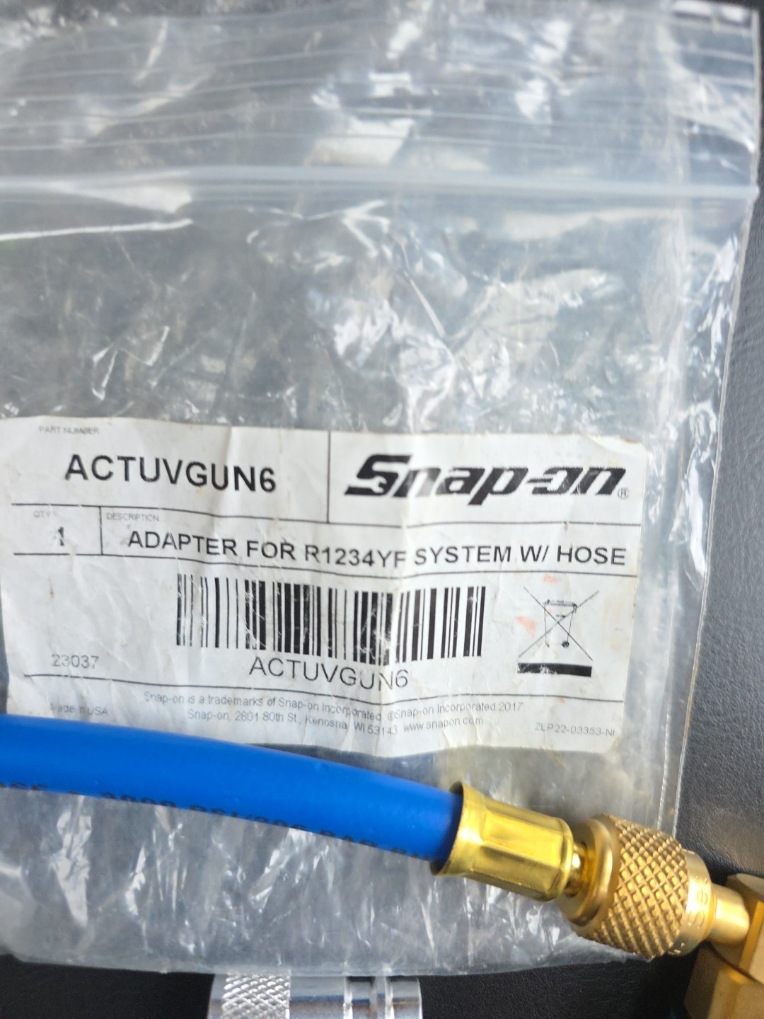Snap On Tools R1234YF Dye Injection Adapter ACTUVGUN6 ( Air Con )