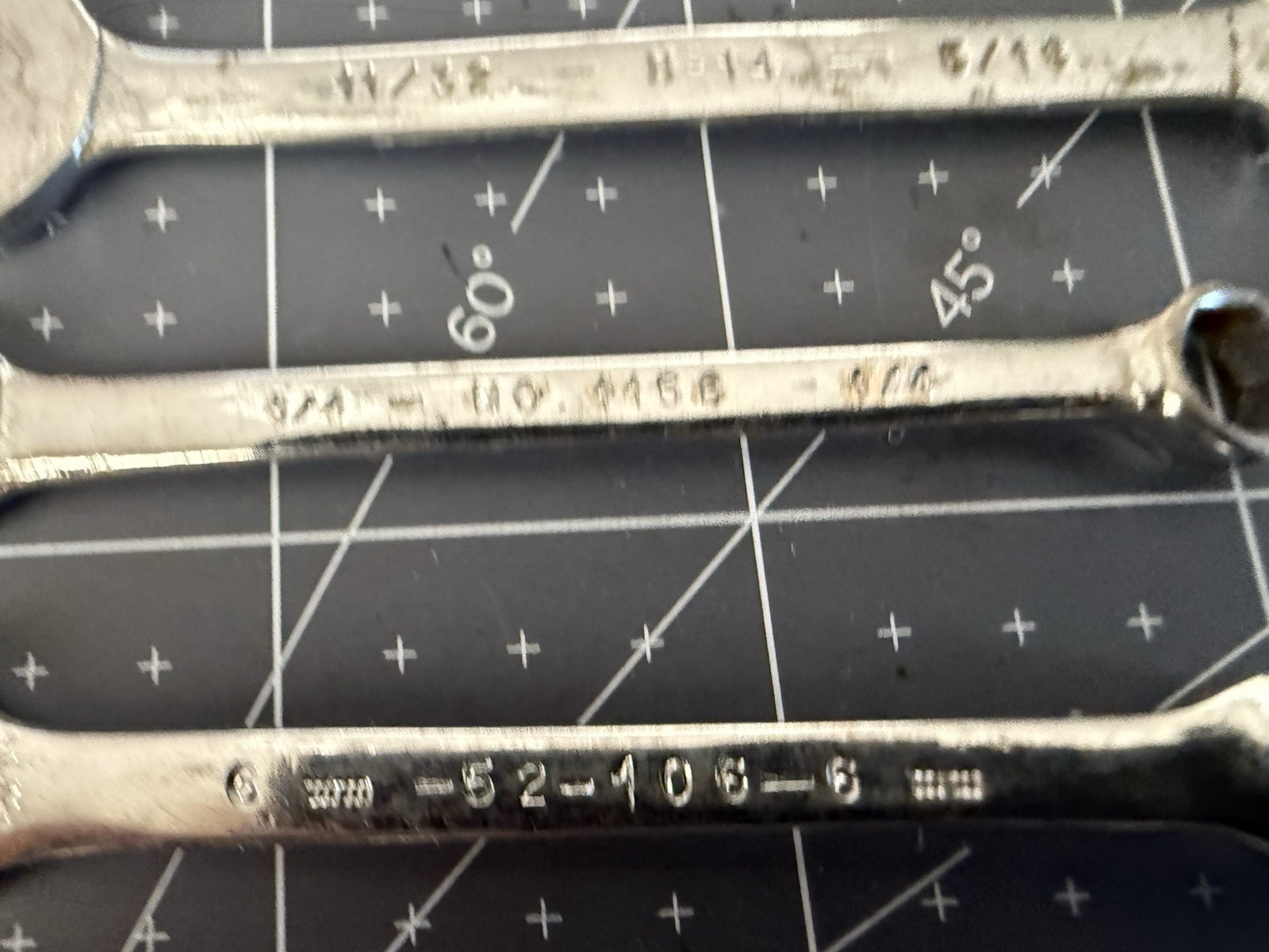 Armstrong wrenches , 2- 6, mm . 1/4″, 11/32-5/16′ lot Of 4 used