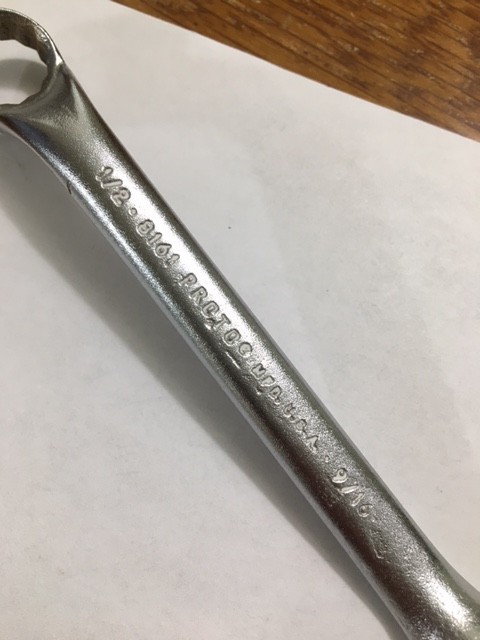 PROTO STUBBY BOX WRENCH 1/2-9/16 12pt 8161 Used Brushed Finish FREE SHIPPING