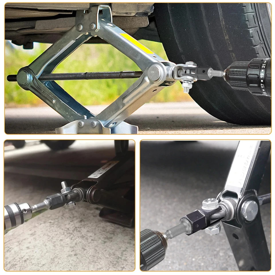 1/2 Inch Car Scissor Jack Adapter Chrome Vanadium Steel Drive Impact Wrench Tool