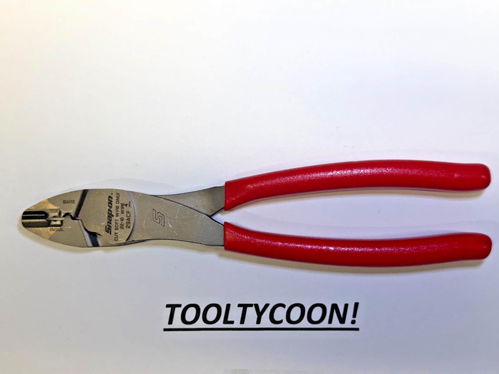 Snap-on Tools USA NEW Red Soft Grip 9″ Wire Terminal Cutter Crimping Plier 29ACF