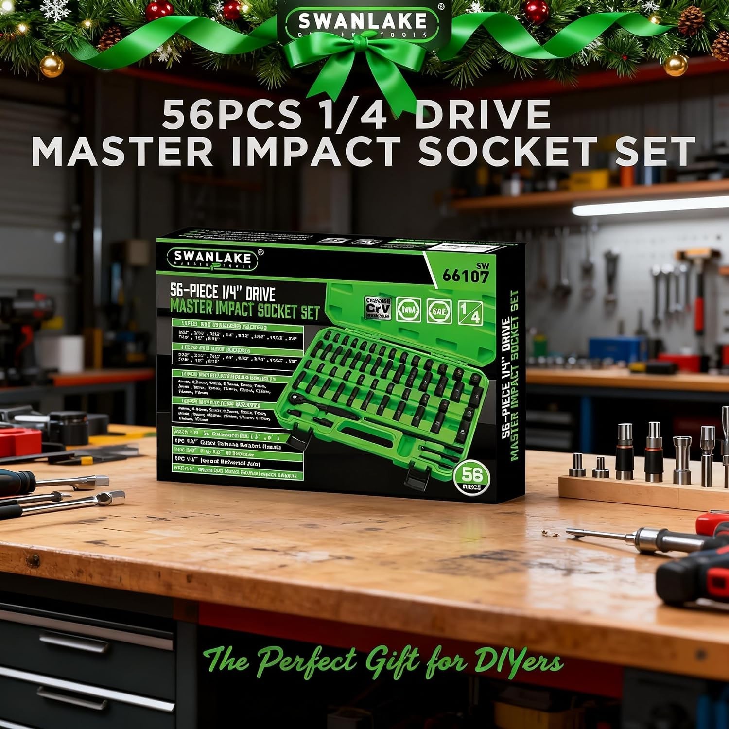Complete 56-Piece SAE/Metric Impact Socket Set for Mechanics
