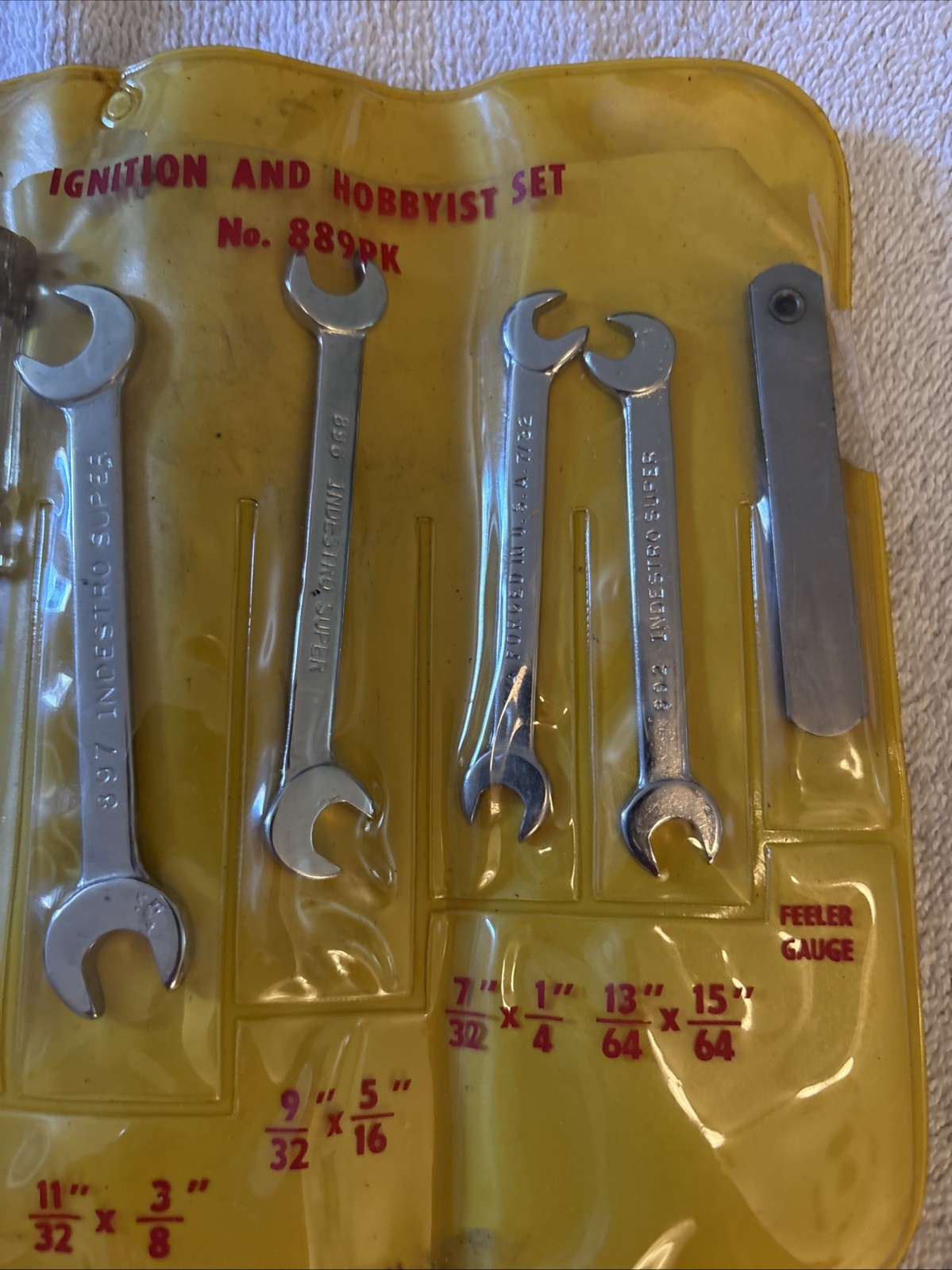 Vintage Indestro SAE Ignition and Hobbyist Wrench Set Eight Piece # 889PK