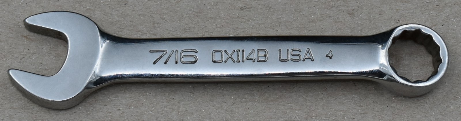 SNAP-ON TOOLS OXI14B, 7/16″ SAE, 12-POINT, OPEN/BOX END STUBBY COMBO WRENCH