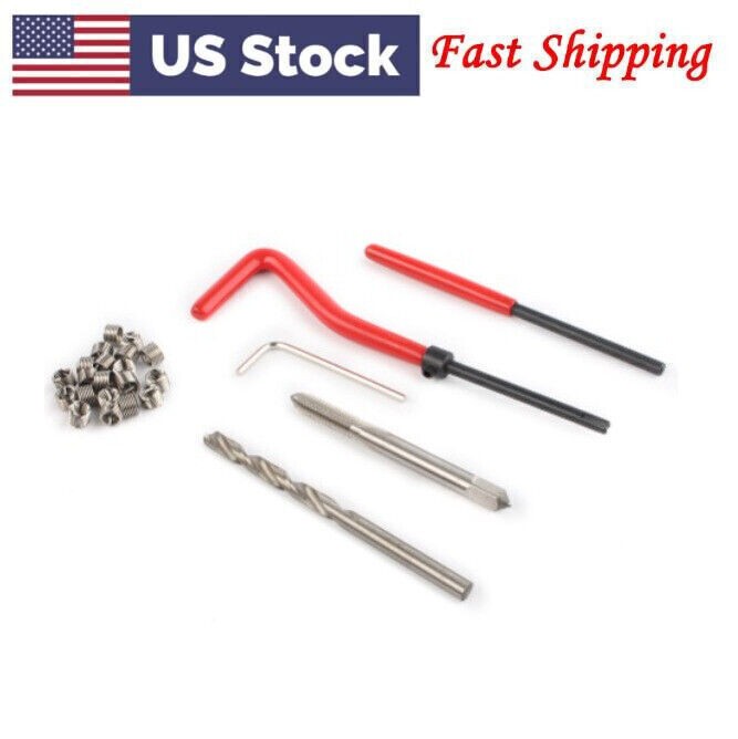 M5 x 0.8 Metric Thread Repair Install Tool Insert Kit M5 Helicoil Coil 25PCS US