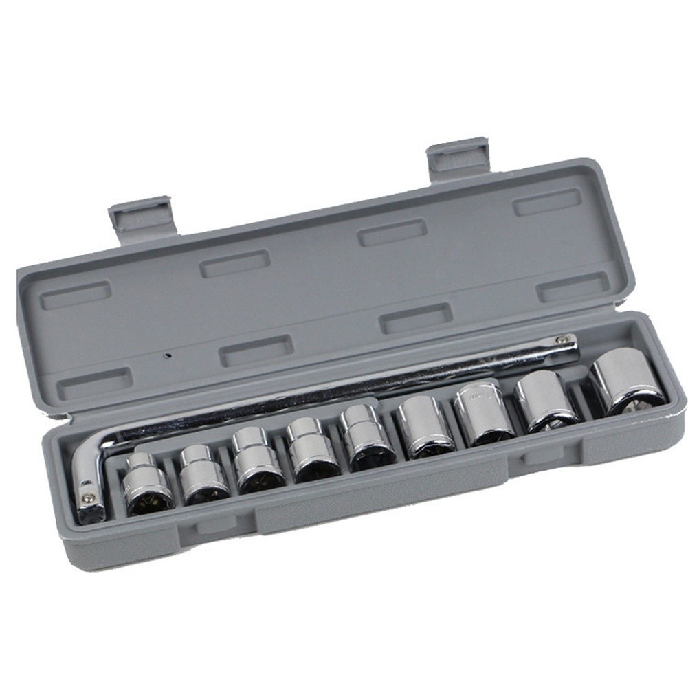 Carbon Steel Socket Set 10PC Metric 8mm 10mm 11mm 12mm 13mm 14mm 17mm 21mm 24mm